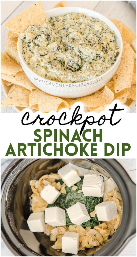 Crockpot Spinach Artichoke Dip, Crockpot Party Food, Crockpot Spinach, Crockpot Appetizers, Artichoke Dip Recipe, Dip Recipes Easy, Spinach Artichoke Dip, Artichoke Dip, Football Food