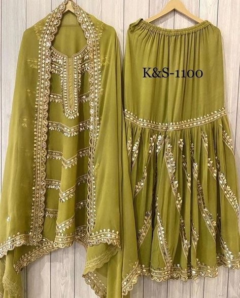 Garara Dress, Garara Suit, Marriage Suits, Semi Casual Dresses, Bridal Dresses 2022, Gharara Designs, Mehndi Function, Mehendi Outfit, Kids Party Wear Dresses