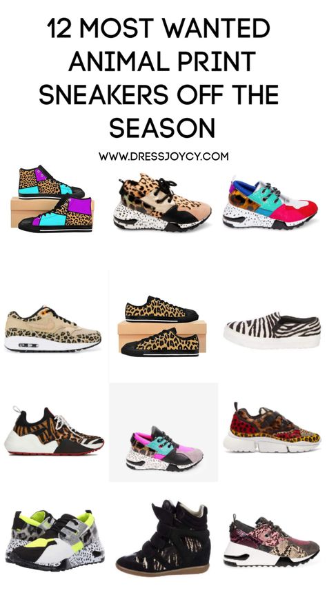 12 Most Wanted Animal Print Sneakers off the Season | Sneaker Trends 2019 Animal Print Sneakers Outfit, Capsule Wardrobe Colorful, Animal Print Sneakers, Airport Travel Outfits, Sneaker Trends, Colorful Animal Print, Colorful Outfit, Airport Outfits, Travel Chic