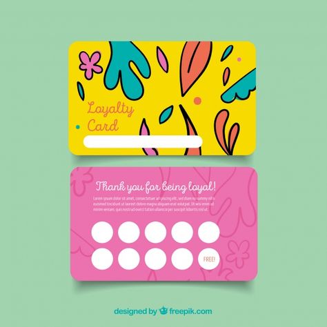 Cute Loyalty Card, Membership Card Design Ideas, Gift Card Design Ideas, Gift Cards Design, Membership Card Design, Calling Card Design, Post Card Design, Loyalty Card Design, Loyalty Card Template