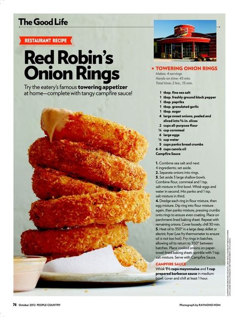 Red Robin Onion Ring Sauce, Red Robin Onion Rings, Red Robin Fries, Red Robin Recipes, Campfire Sauce, Onion Rings Recipe, Baked Onions, Copykat Recipes, Copycat Restaurant Recipes