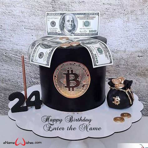 Bitcoin Birthday Cake Image with Name Edit - Best Wishes Birthday Wishes With Name Best Wishes Birthday, Crazy Birthday Cakes, Name On Cake, Birthday Cake Image, Write Name On Cake, Birthday Cake Write Name, Colorful Birthday Cake, Birthday Cake Writing, Name Edit