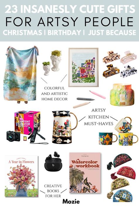 So you have an artsy friend, but don't know what to get her? We understand the struggle! It's so hard shopping for the perfect gift, but this ultimate gift guide will help you find the best gifts for the artsy people in your life. Whether she's a content creator, artist, or writer, you;ll be able to find the perfect gift for her here! Click the link above to shop the complete list of gifts for artsy friends! Artsy Christmas, Artsy Gifts, Artsy Girl, For Girlfriend Gifts, Gifts Creative, Gifts For Best Friend, Artsy Gift, Creative Christmas Gifts, Diy Gifts For Mom