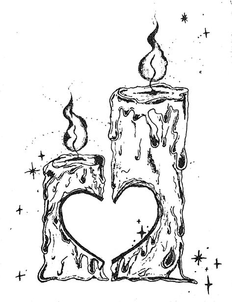 Drawing Candles Art, Lighter Art Drawing, Fire Works Drawing Art, Candles Drawing Art, Burning Candle Drawing, Small Love Drawings, Melting Candle Drawing, Candle Drawing Art, Candle Art Drawing