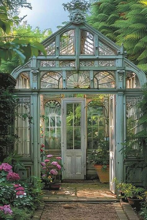 Bay Window Garden, Dirt Therapy, Victorian Greenhouse, Victorian Greenhouses, Conservatory Greenhouse, Outdoor Greenhouse, Greenhouse Interiors, Greenhouse Ideas, Backyard Greenhouse