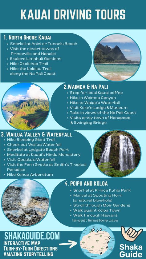 Kauai Honeymoon, Kauai Map, North Shore Kauai, Hawaii 2023, Princeville Kauai, Kauai Activities, Hawaii Trip Planning, Hawaii Vacation Tips, Hawaiian Cruises