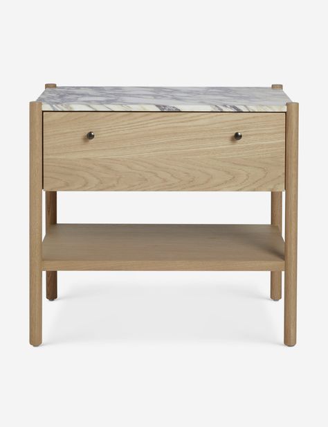 Philana Nightstand Minimal Bedroom Decor, Marble Nightstand, Dresser Nightstand, Royal Crest, Minimal Bedroom, Outdoor Dinnerware, Bright Living Room, Sanctuary Bedroom, Honey Oak