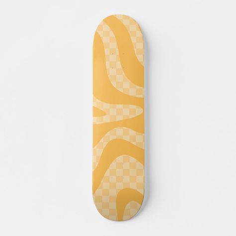 Painting Skateboards, Yellow Skateboard, Aesthetic Yellow, Cool Skateboards, Skateboard Design, Skate Decks, Yellow Aesthetic, Retro Aesthetic, Mustard Yellow