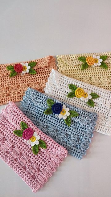 Cute Crochet Pouch, Crochet Small Bag, Crochet Quilt Pattern, Crochet Book Cover, Crochet Hairband, Crochet Rose Pattern, Crochet Wallet, Envelope Gift, Crochet Leaf Patterns