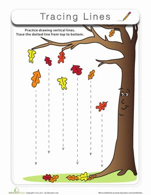 Fall Preschool Fine Motor Skills Worksheets: Tracing Lines - repinned by @PediaStaff – Please Visit  ht.ly/63sNt for all our ped therapy, school & special ed pins Autumn Preschool Printables, Autumn Preschool Theme, Fall Math Activities, Preschool Fine Motor Skills, Tracing Lines, Fall Lessons, Fall Math, Preschool Fine Motor, Preschool Writing