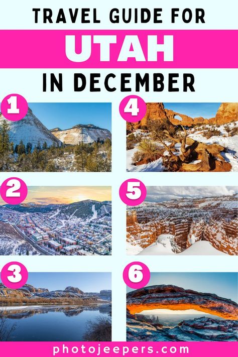 If you’re wondering what it’s like visiting Utah in December, we’ve written this guide that includes where to go, things to do, what to pack, and where to stay. When looking for places to visit in Utah in the month of December, it’s important to know the expected weather you may encounter this time of year. Utah In December, Places To Visit In Utah, December Weather, Travel Utah, Visit Utah, Month Of December, Utah Travel, Utah National Parks, December 2023