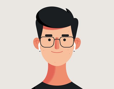 My Selfie Character (head animation) on Behance Character Design Animation Illustration, Profile Character Design, Profile Animation, Head Animation, Flat Character Illustration, Flat Character Design, Profile Character, Character Flat Design, Profile Illustration