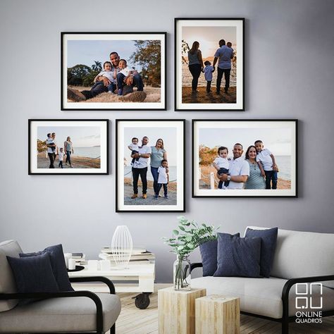 Living Room Photo Wall Ideas Above Couch, Mix Tile Photo Wall Ideas, Family Photo Wall Collage, Room Picture Ideas, Wedding Photo Wall Display, Family Photos Wall Decor, Picture Wall Living Room, Family Gallery Wall, Shelf Decor Living Room