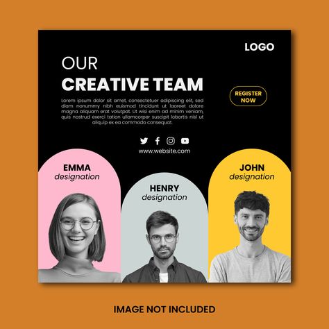 Download this Premium Vector File about Creative team social media post template, and discover more than 74 Million Professional Graphic Resources on Freepik. #freepick #creaticeteam #creativeteamsocialmediapost #teamsocialmediapost #team #marketingagencypost Social Media Post Template, Creative Team, Post Templates, Media Post, Digital Marketing Agency, Marketing Agency, Vector File, Social Media Post, Premium Vector