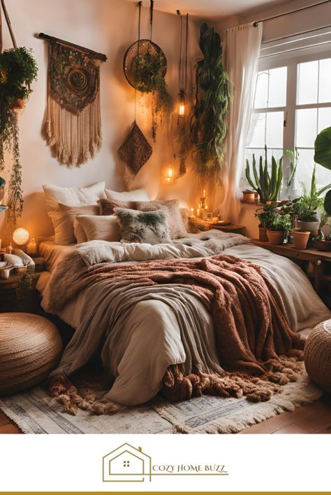 Exclusive Fresh cozy Boho Bedroom Ideas: Ultimate Guide 2024 - Cozy Home Buzz Boho Trippy Bedroom, Boho Master Bedrooms Decor, Boho Earthy Bedroom, Southwestern Bedroom Ideas, Western Boho Bedroom Ideas, Boho Home Aesthetic, Cozy Boho Bedroom Ideas, Western Boho Bedroom, Hippie Apartment