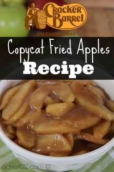 Fried Apples Recipe, Cracker Barrel Fried Apples, Copycat Cracker Barrel, Cracker Barrel Recipes, Fried Apples, Copykat Recipes, Copycat Restaurant Recipes, Fruit Dishes, Cracker Barrel