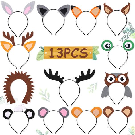 Barnyard Party Favors, Animal Headbands, Bday Outfits, Woodland Creatures Baby Shower, Woodland Animal Birthday, Woodland Animals Theme, Forest Birthday, Camping Theme Party, Woodland Birthday Party