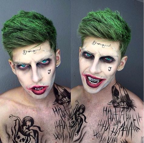 Dracula Makeup, Boy Halloween Makeup, Devil Makeup Halloween, Joker Makeup Tutorial, Joker Halloween Makeup, Makeup Zombie, Boy Haircuts Short, Joker Halloween, Harley Quinn Halloween