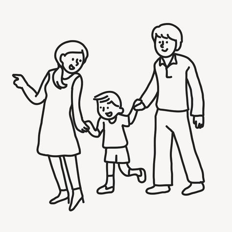 Parents Cartoon Images, Family Doodle Art, Line Art Family Of 4, Family Of 4 Tattoo, Tattoo Ideas Line Art, Tattoo Ideas Line, Family Doodle, Line Drawing Family, Line Art Family