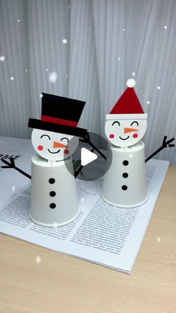 Chrismas Crafts, Paper Cup Crafts, December Crafts, Homemade Toys, Cup Crafts, Crafty Kids, Snowman Crafts, Paper Cups, Christmas Goodies