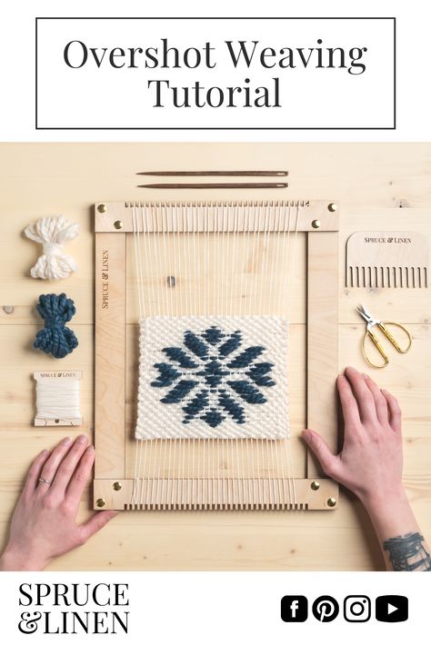 Overshot Weaving, Frame Loom Weaving, Weaving Patterns Loom, Hard Crafts, Weaving Loom Diy, Loom Knitting Projects, Weaving Tools, Weaving Kit, Weaving Tutorial