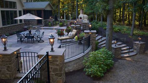 Decks vs. Patios: How to Choose What’s Right for You Deck Vs Patio, Outdoor Improvements, Stone Deck, Raised Patio, Paver Stones, Stamped Concrete Patio, Flagstone Patio, Paver Patio, Concrete Patio