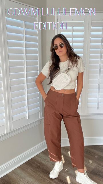 Lululemon Cargo Pants, Cargo Styling, Get Dressed With Me, Brown Pants Outfit, Cargo Pants Outfits, Mid Size Fashion, Midsize Style, Pants Outfits, Wardrobe Stylist