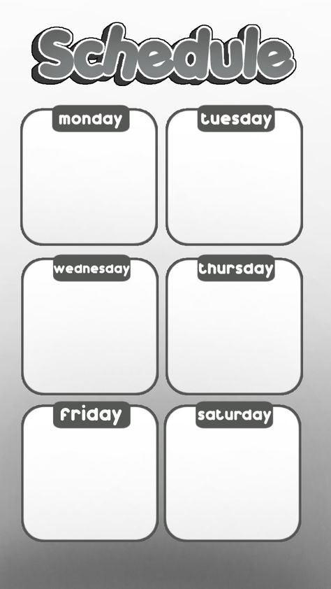 Schedule Templates Black, Weekly Schedule Template Aesthetic, Schedule Monday To Saturday, Class Schedule Planner, Schedule Templates Aesthetic, Class Schedule Template, Schedule Board, Class Timetable, Eyelash Studio