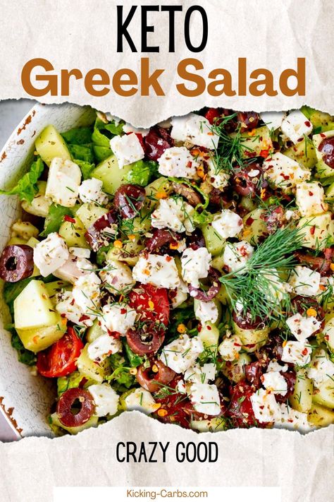 Keto Dinner Salad, Greek Salad Keto, Keto Mediterranean Salad, Keto Lettuce Salads, Low Carb Greek Salad, Keto Romaine Lettuce Recipes, Keto Chopped Salad, Keto Chopped Salad Recipes, Keto Salads Recipes Low Carb