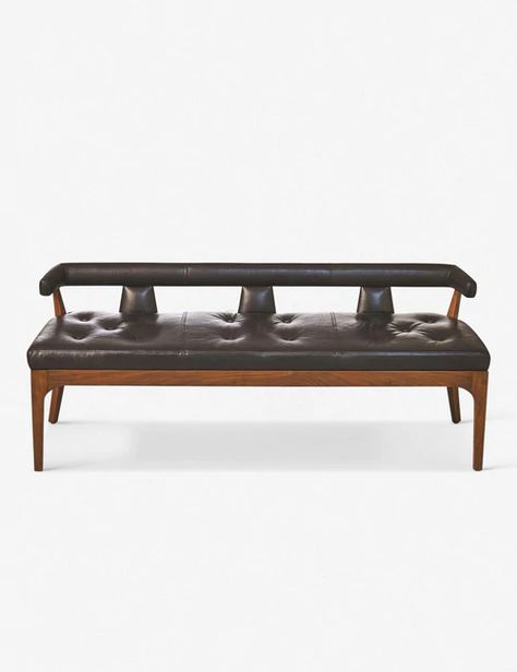 Shop Modern Bedroom Furniture – Lulu and Georgia Brown Leather Bench, European Cottage, Bench With Back, Luxe Bedroom, Tufted Bench, Tufted Leather, Leather Bench, Living Room Bench, Bench Designs