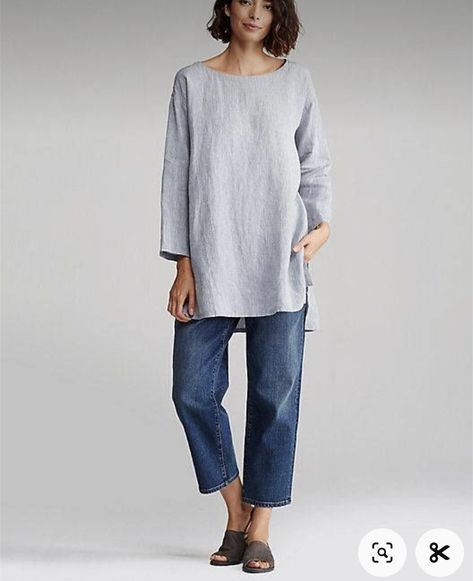 Eileen Fisher Outfits Ideas, Mode Monochrome, Eileen Fisher Style, Mode Inspo, Hippie Chic, Linen Clothes, Eileen Fisher, Comfy Outfits, Look Fashion