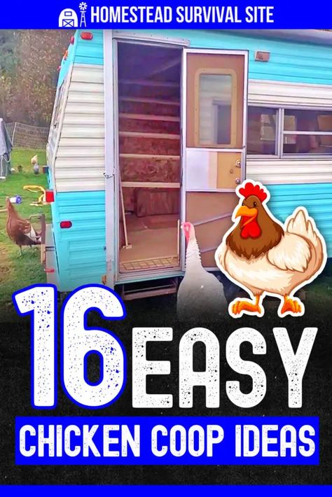 Chicken House Ideas Buildings Easy Diy, Camper Into Chicken Coop, Chicken Coop Camper, Trailer Chicken Coop Ideas, Chickens Backyard Coops Diy, Diy Small Chicken Coop Ideas Easy Cheap, Camper Chicken Coop Ideas, Easy Chicken Coop Ideas, Easy Diy Chicken Coop Cheap Simple