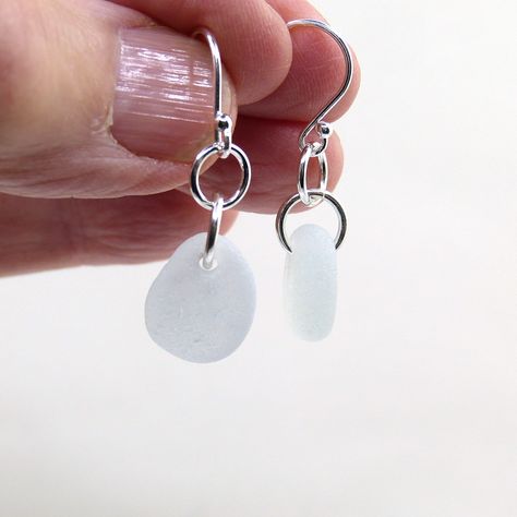 Seaham Pale Blue Sea Glass Sterling Silver Earrings These pretty little earrings are made with two similar pieces of pale blue sea glass. * Each pair is 'one- of- a-kind'. * Sea gem approx. 1/2 inch * Sterling silver hook with plastic stoppers * Each set of earrings comes packed in a gift box, perfect for giving! * If the item is to be a gift I would be more than happy to include a personal note from you and send directly to the recipient. For shipping and payment details please click on my shop Plastic Stoppers, Jewellery Diy, Gift For Mom Birthday, Glass Drop Earrings, Sea Glass Crafts, Sea Glass Earrings, Beads Jewellery, Blue Sea Glass, Sterling Silver Drop Earrings