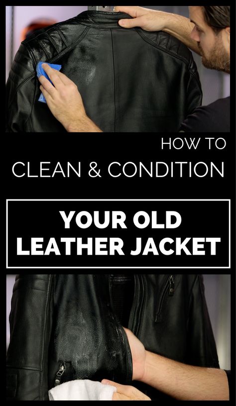 How To Clean And Condition Your Old Leather Jacket - 101CleaningTips.net Repair Leather Jacket, How To Clean A Leather Jacket, Leather Jacket Repair, Diy Leather Jacket, Clean Leather Purse, Old Leather Jacket, Cleaning Leather, Leather Restoration, Cleaner Recipes