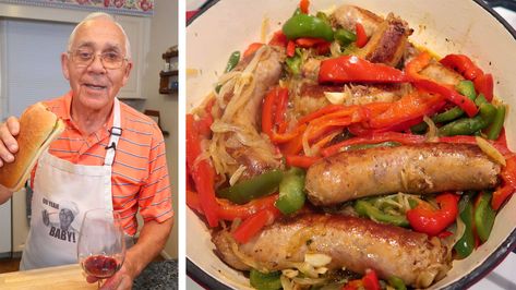 Pasquale Sciarappa - Sausage and Peppers Recipe | Facebook Sausage And Peppers Sandwich, Sausage And Peppers Recipe, Sausage Peppers Onions, Pasquale Sciarappa, Sausage Peppers And Onions, Pepper Sandwich, Sausage Peppers, Sausage Dishes, Potato Bake