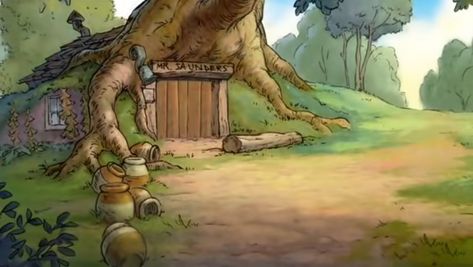 Pooh's House | Disney Wiki | Fandom Winnie The Pooh Background, Pooh's Grand Adventure, Winnie The Pooh Character, Cartoon Trees, Doll Scenes, Disney Wiki, Disney Images, Cartoon Background, Pooh Bear