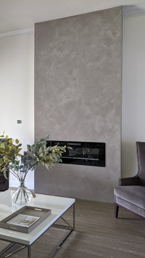 Textured Paint Fireplace, Limewash For Fireplace, Lime Slurry Fireplace, Lime Wash Chimney, Wall Paint Limewash, Accent Wall Lime Wash, Cement Accent Wall Living Rooms, Plaster Living Room Wall, Plaster Paint Fireplace