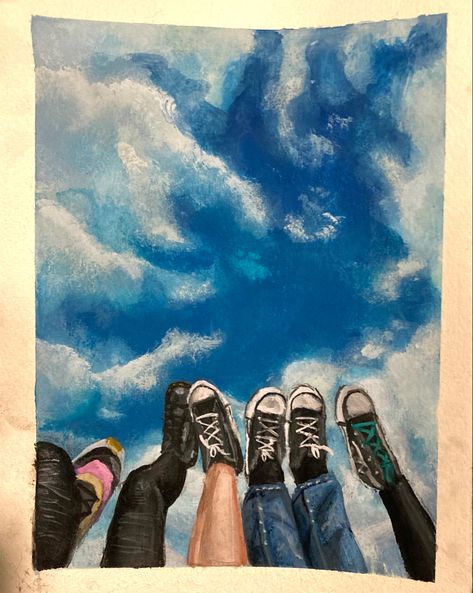 Painting of me and my best friends💗💗💗 Painting Friendship Best Friends, Happy Art Paintings, Friendship Painting, Friendship Paintings, Painting With Friends, Broken Friendship, Five Friends, Friend Painting, Art Things