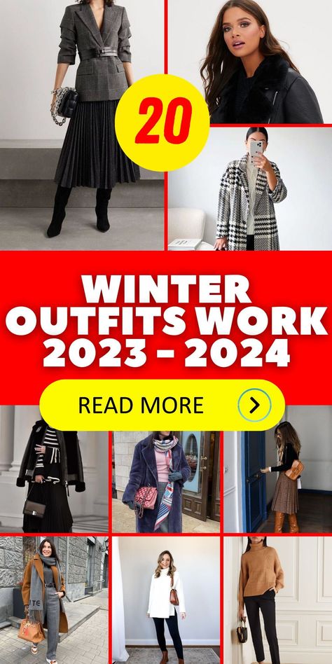 Embrace the cold weather while staying stylish in women's winter outfits work 2023 - 2024. From smart casual to business casual, there's a perfect choice for every office environment. Whether you're a teacher, working in a formal setting, or a more relaxed office, these outfits ensure you're always on-trend. Explore options with jeans and sneakers or go for the classic office look. Elevate your office style this winter. Work Outfits Women Winter Casual, Women Casual Work Outfits Winter, 2024 Winter Business Casual, Winter Outfits For Work Business Casual, Winter Fashion Business Casual, Winter Work Looks For Women, Smart Casual Winter Work Outfit, Trendy Winter Work Outfits, January Business Casual Work Outfits