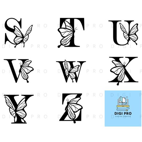 Butterfly svg monogram svg car monogram decal Fancy - Etsy México Monogram Letters Font, Fancy Monogram Decal, Cricut Personalized, V Letter Tattoo, Butterfly Monogram, Butterfly Alphabet, Maching Tattoos, Free Monogram Fonts, V Tattoo