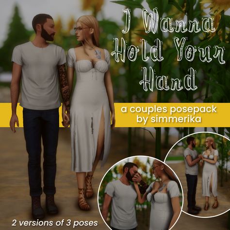 I Wanna Hold Your Hand: A Couples Posepack | SimmErika на Patreon I Wanna Hold Your Hand, Sims 4 Couple Poses, Toddler Poses, Sims Stories, Sims 4 Patreon, Sims 4 Family, Couple Holding Hands, Sims 4 Toddler, Sims 4 Cc Packs