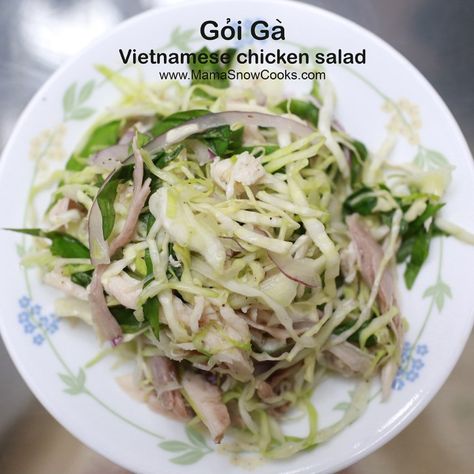 Goi Ga Recipe Vietnamese Food, Vietnamese Chicken Salad Goi Ga, Goi Ga Recipe, Chao Ga Recipe, Goi Cuon Recipe, Chao Ga, Goi Cuon, Chicken Congee, Vietnamese Chicken Salad