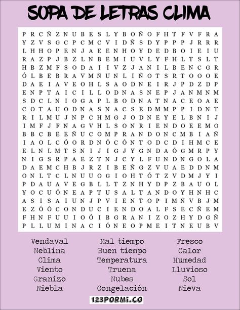 Sopa de letras clima Word Search, Wordpress, Word Search Puzzle