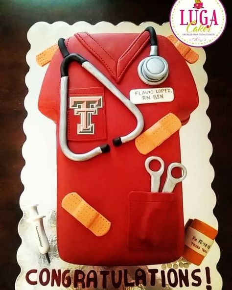 Texas Tech Nurse cake Texas Tech Graduation Party, Texas Tech Nursing, Texas Tech Cake, Grad Cakes, Nurse Cake, Nursing Cake, Graduation Cake, Candy Table, Nursing Graduation