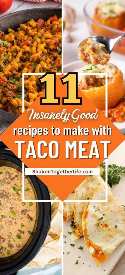 What To Make With Taco Meat Besides Tacos, Dairy Queen Taco Meat Recipe, Taco Meat Ideas Easy Dinners, What To Do With Leftover Taco Meat Ground Beef, Leftover Taco Meat And Rice Recipes, Taco Meat Appetizer Recipes, Taco Meat Uses, How To Use Leftover Taco Meat, What Can I Make With Taco Meat