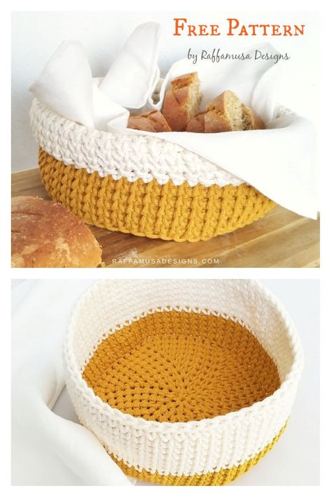 Hexagon Bread Basket Free Crochet Pattern Crochet Bread, Modern Haken, Nesting Baskets, Proofing Baskets, Colorful Baskets, Scrap Busters, Thick Yarn, Bread Basket, Pink Yarn