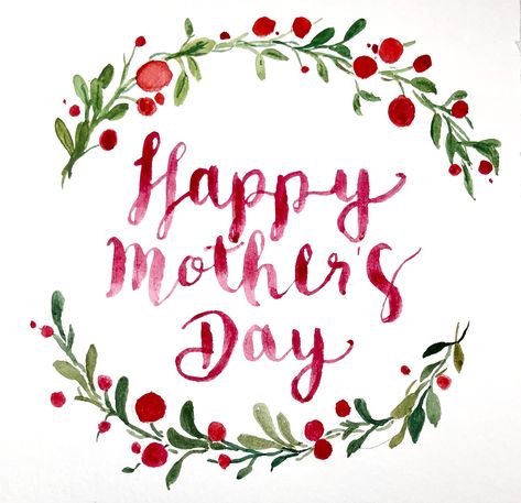 Mother Day Watercolor, Happy Mothers Day Watercolor, Mother’s Day Cards Handmade Watercolor, Water Colour Mother’s Day Card, Happy Mother’s Day Watercolor Card, Paint Cards, Digital Art Girl, Mothers Day Cards, Watercolor Cards