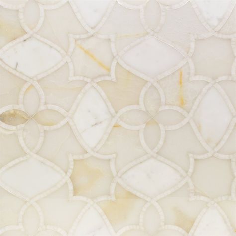 Alstromeria Series - White Onyx, Calacatta & White Thassos Creative Room Design, Black Quartz Countertops, Thassos Marble, Waterjet Mosaic Tile, Waterjet Marble, Backsplash Wall, Pearl Tile, Marble Polishing, Beige Stone