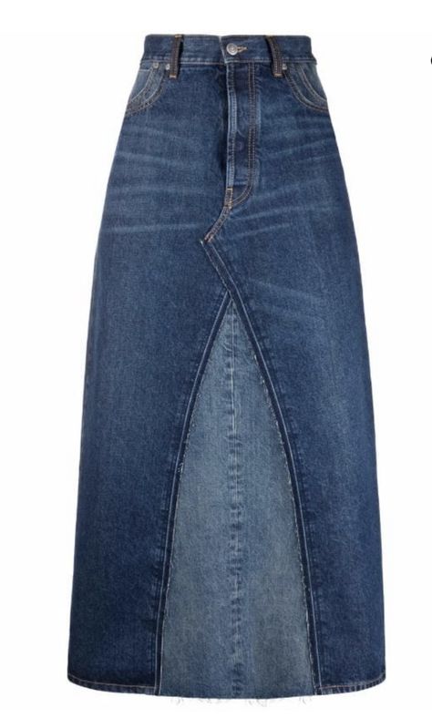 Black Cashmere Sweater, High Waisted Denim Skirt, Long Denim Skirt, Diy Vetement, Midi Denim, Skirt Trends, Denim Skirt Women, Denim Skirts, Denim Maxi Skirt