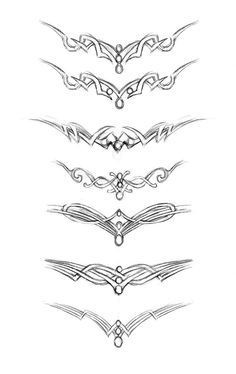 Ingenious Ideas, Crown Drawing, Necklace Drawing, Jewelry Template, Crown Art, Polynesian Tattoo Designs, Jewelry Drawing, Head Tattoos, Head Jewelry